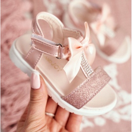 FRROCK Sandali Da Bambina Con Velcro Per Bambina Champagne Bella multicolore rosa 3