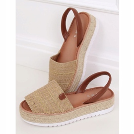 Sandali espadrillas dorate WH935 Gold d'oro 1