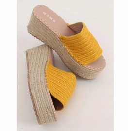 Ciabatte con zeppa espadrillas miele LL909 Giallo 2