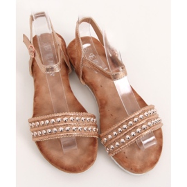 Sandali donna champagne HT-68 Champagne multicolore rosa 1