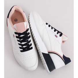 Scarpe sportive da donna bianche BK938 WHITE / NAVY bianca blu navy 1