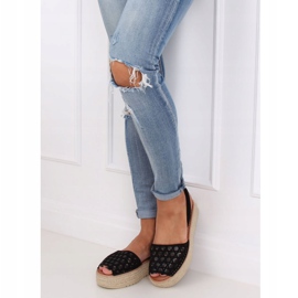 Nero WH931 Sandali espadrillas traforati neri 1