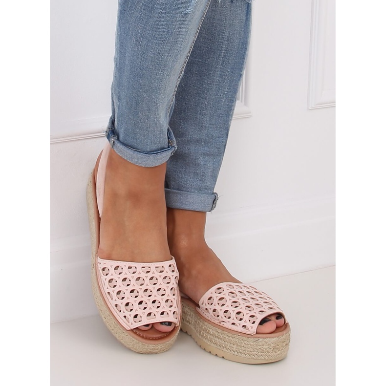 Sandali, espadrillas, rosa traforato WH931 Pink 1