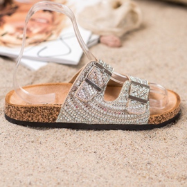 Bona Pantofole Alla Moda Con Fibbia d'oro 2