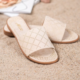 SHELOVET Eleganti pantofole in pelle scamosciata marrone 2