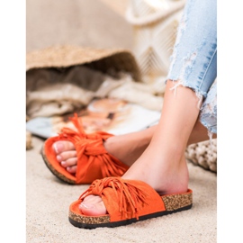 Bestelle Pantofole In Pelle Scamosciata Con Frange arancia 1
