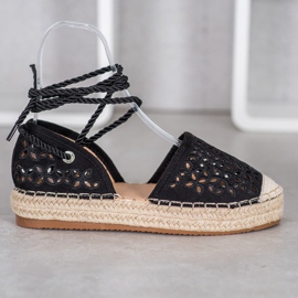 Bella Star Espadrillas legate sulla piattaforma nero 2