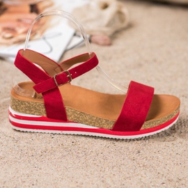 Renda Sandali casual in pelle scamosciata rosso 2