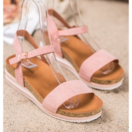 Renda Sandali casual in pelle scamosciata rosa 2