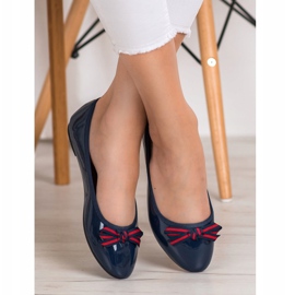SHELOVET Ballerina con un fiocco blu navy blu 1