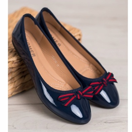 SHELOVET Ballerina con un fiocco blu navy blu 2