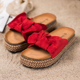 Comer Pantofole Su Una Piattaforma Alta rosso 1