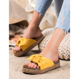 Comer Pantofole Su Una Piattaforma Alta giallo 1