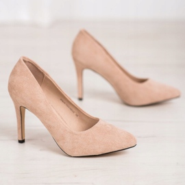 Evento Tacchi in pelle scamosciata beige 1