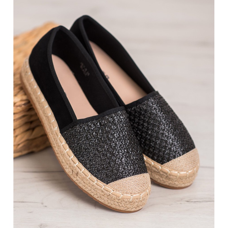 SHELOVET Espadrillas intrecciate nero multicolore 2