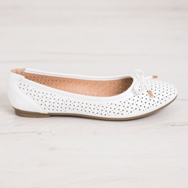 SHELOVET Ballerina Traforata Con Ecopelle bianca 2