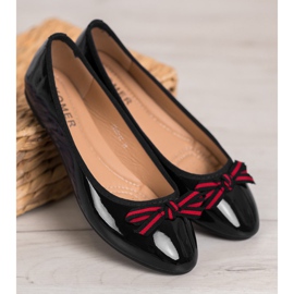 SHELOVET Ballerina con un fiocco nero rosso 2