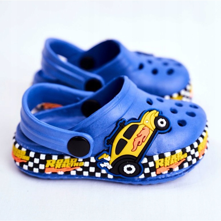 Giolan Pantofole Bambini Schiuma Crocs Blue Road Racing giallo 2