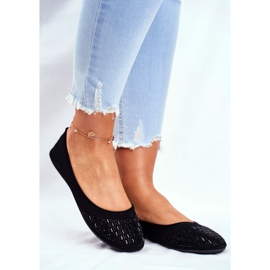 Le Scarpe Ballerine nere da donna con zirconi Amantero nero 1
