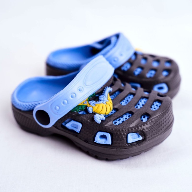 Giolan Pantofole in schiuma per bambini Kroks Small Dragon blu navy blu 1