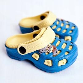 Giolan Pantofole in schiuma per bambini Kroks Small Koala blu giallo 1