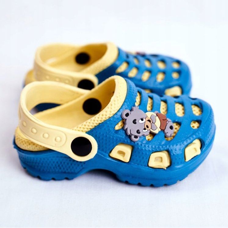 Giolan Pantofole in schiuma per bambini Kroks Small Koala blu giallo 2