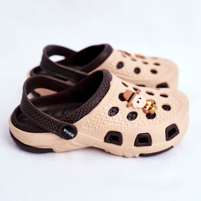 Giolan Pantofole da cowboy marroni Crocs in schiuma marrone per bambini 2