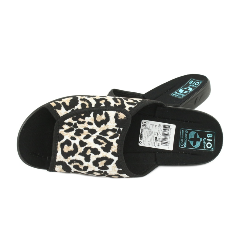 Adanex 13795 pantofole da donna pantera beige nero 4