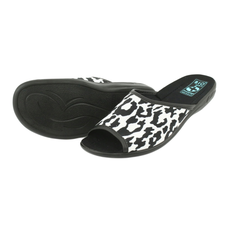 Pantofole da donna leopardate Adanex 24957 bianca nero 3