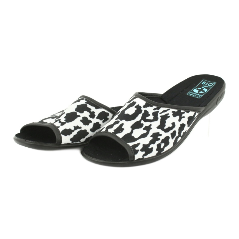 Pantofole da donna leopardate Adanex 24957 bianca nero 2
