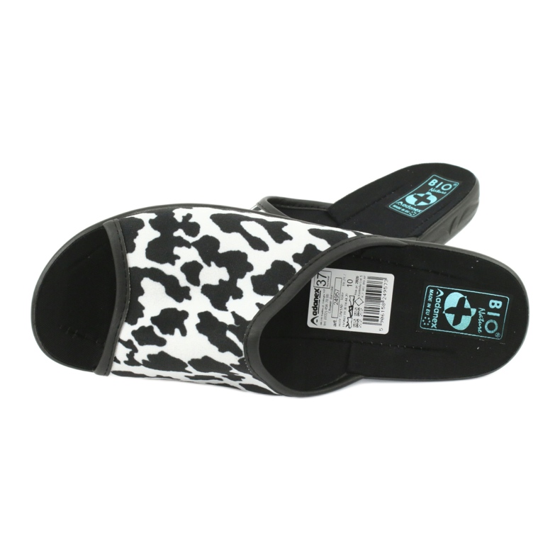 Pantofole da donna leopardate Adanex 24957 bianca nero 4