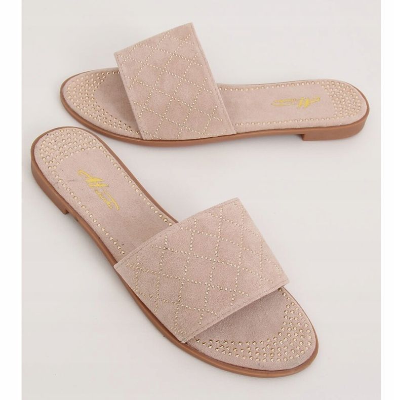 Pantofole donna beige Q-85 Albicocca 1