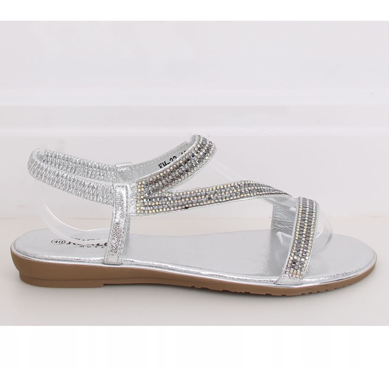 KM-33 Sandali argento asimmetrici argento grigio 2