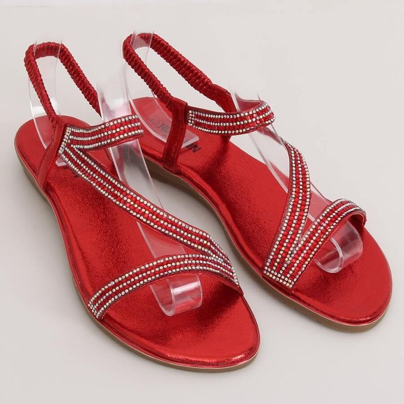 KM-33 Sandali rossi asimmetrici rossi rosso 1