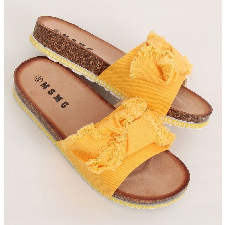Pantofole da donna miele WS9023 Giallo 1