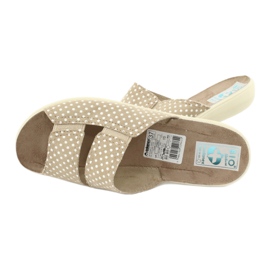 Pantofole elastiche Adanex 22862 bianca marrone 3
