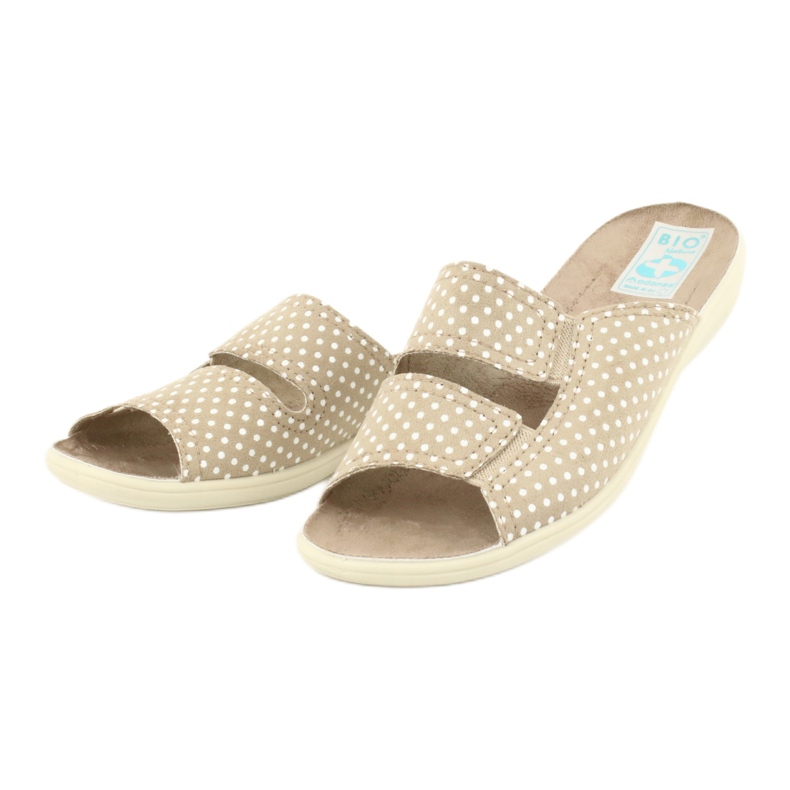 Pantofole elastiche Adanex 22862 bianca marrone 2