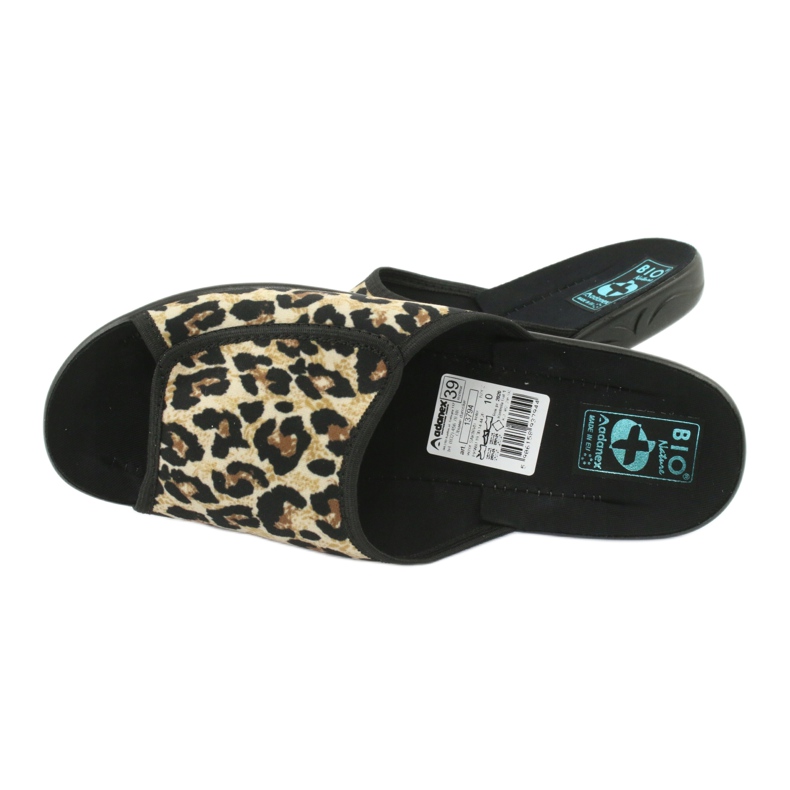 Pantofole da donna leopardate Adanex 13794 beige marrone nero 4