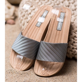 Bona Pantofole con zeppa alla moda grigio 1