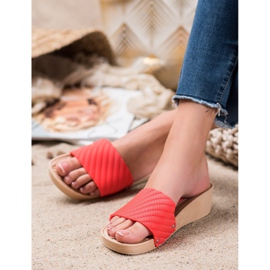 Bona Pantofole alla moda sulla piattaforma rosso 1