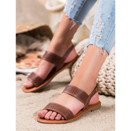 Mannika Sandali traforati marrone 1