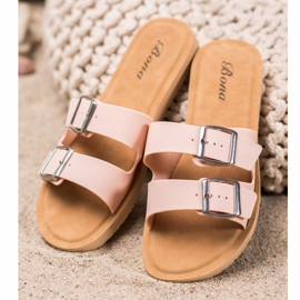 Bona Pantofole Classiche Con Fibbia rosa 1