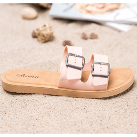 Bona Pantofole Classiche Con Fibbia rosa 2
