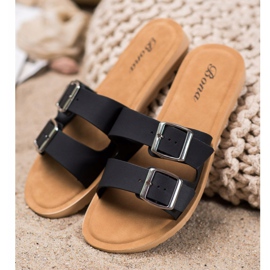 Bona Pantofole Classiche Con Fibbia nero 2