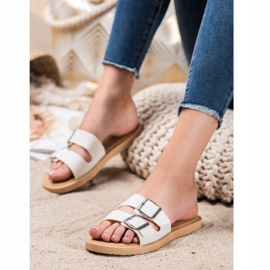 Bona Pantofole Classiche Con Fibbia bianco 2