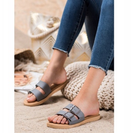 Bona Pantofole Classiche Con Fibbia grigio 2