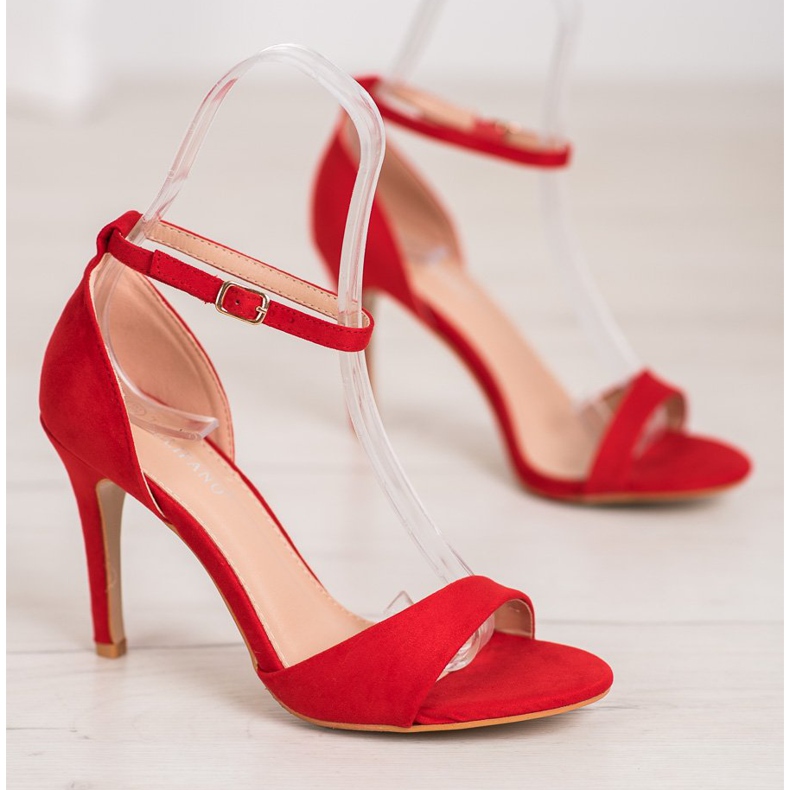 SHELOVET Tacchi classici in pelle scamosciata rosso 1