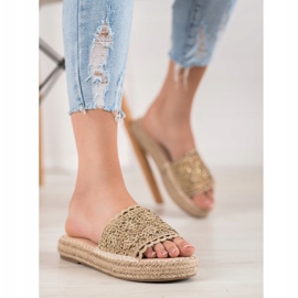 Small Swan Pantofole Con Cristalli beige 2