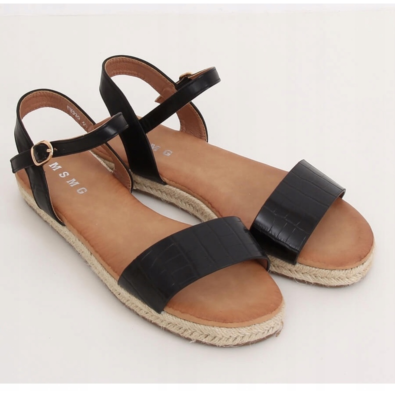 Sandali neri espadrillas WH939 Black nero 1