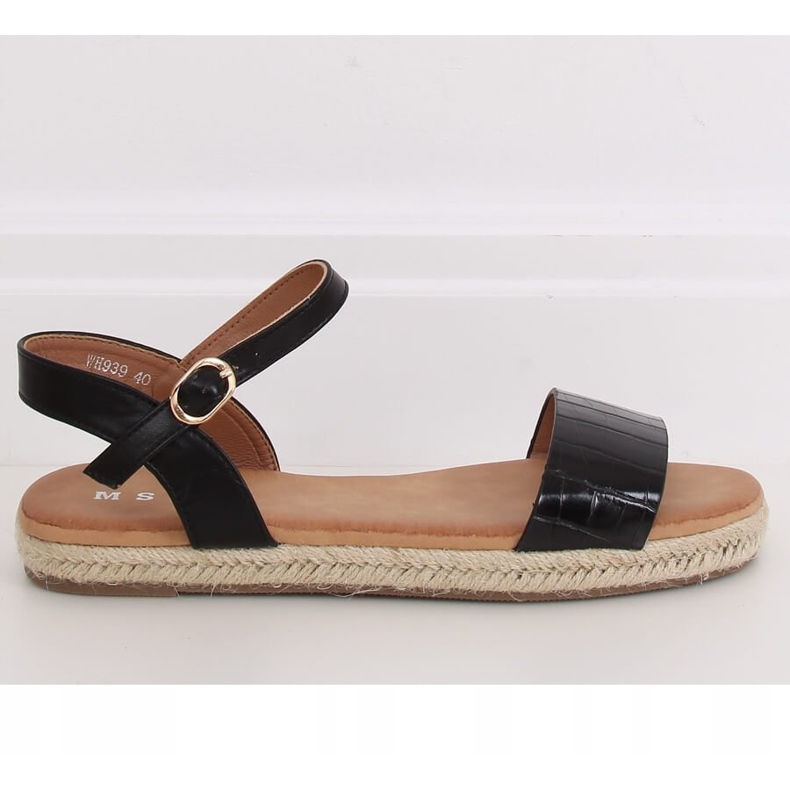 Sandali neri espadrillas WH939 Black nero 2